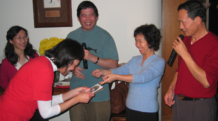 Winnie was receiving a gift from Mandy.