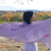 Scarf with Master Ou’s Calligraphy “Cultivating the Heart and Nurturing the Soul”